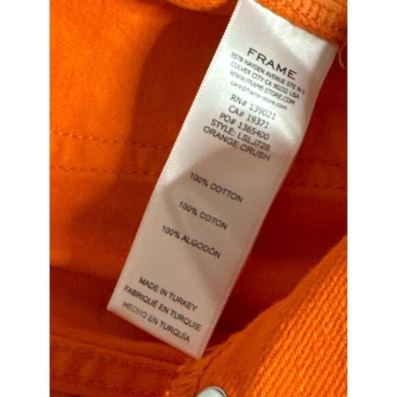 FRAME Women’s 35x29 Le Slouch Jeans Orange Crush Low Rise Straight Leg NWT - Picture 7 of 8